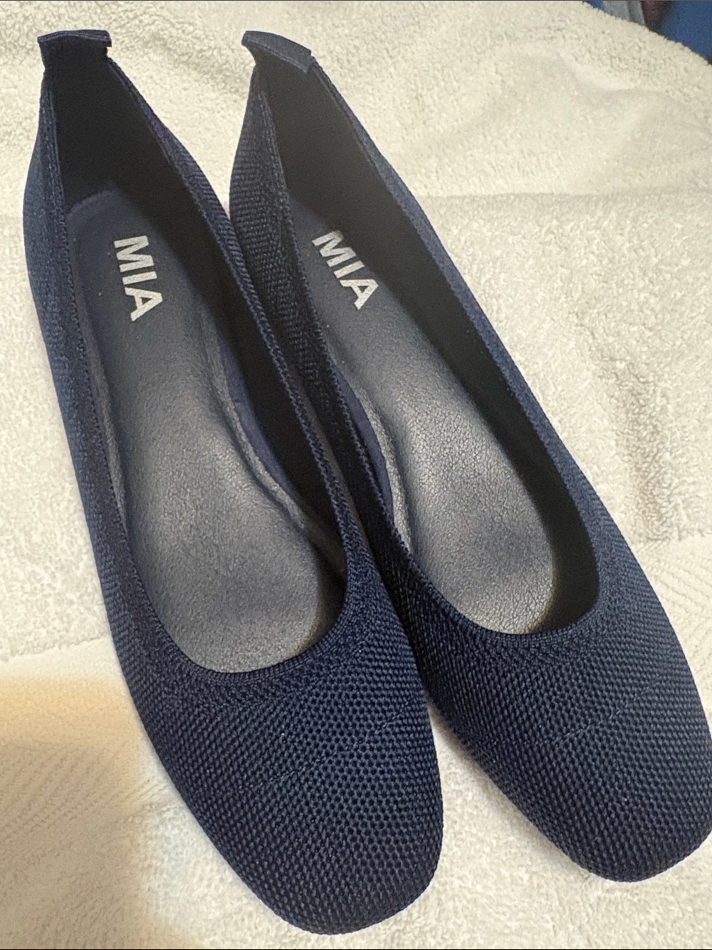 MIA Navy Knit Slip-On Flats- NEW